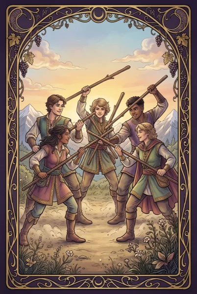 Five of Wands tarot card