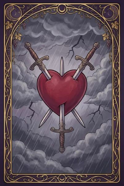 Three of Swords tarot card