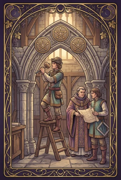 Three of Pentacles tarot card