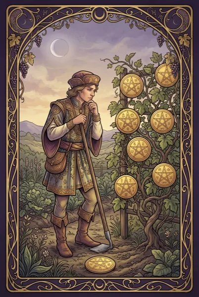 Seven of Pentacles tarot card