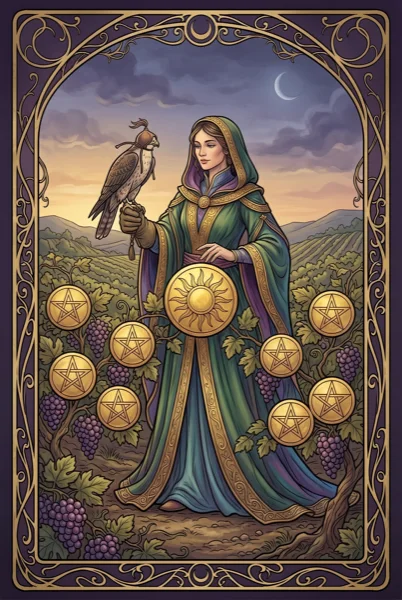 Nine of Pentacles tarot card