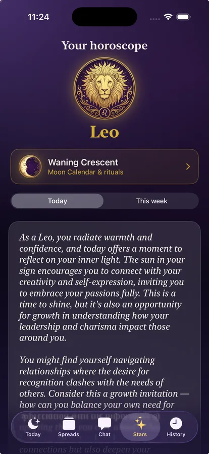 Horoscope screen